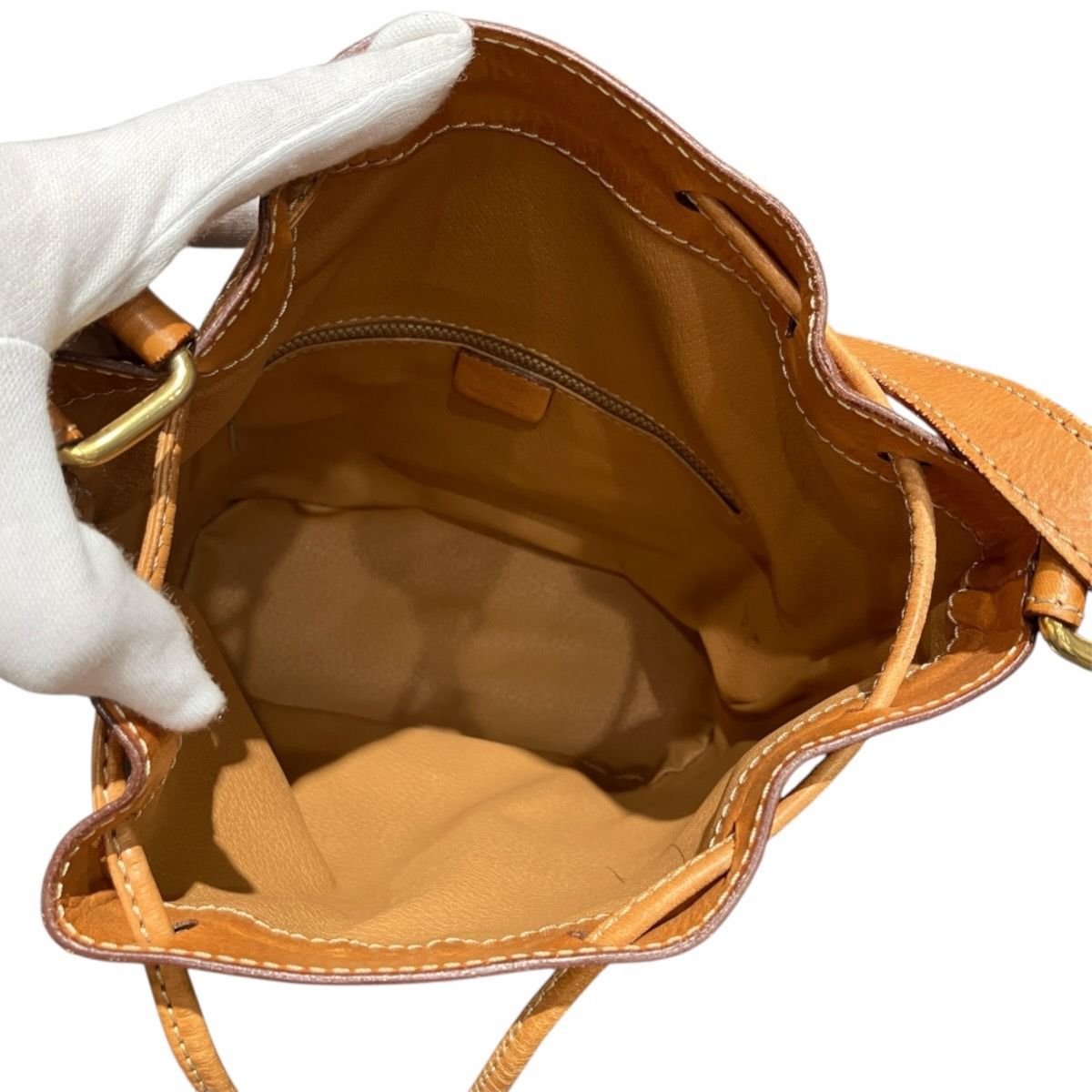 Celine Drawstring Macadam Shoulder Bag Leather — view 5
