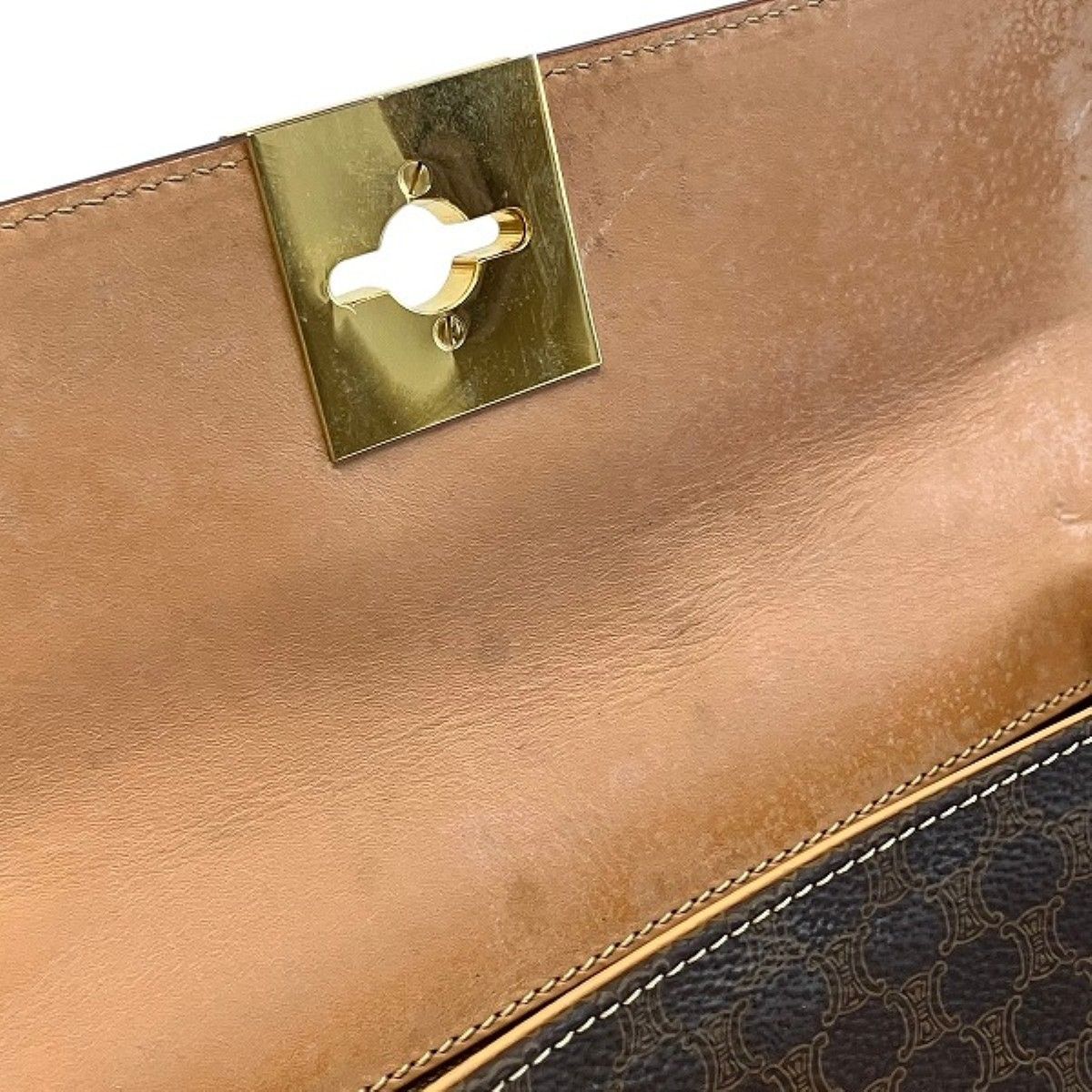 Celine Macadam Handbag Brown — view 7
