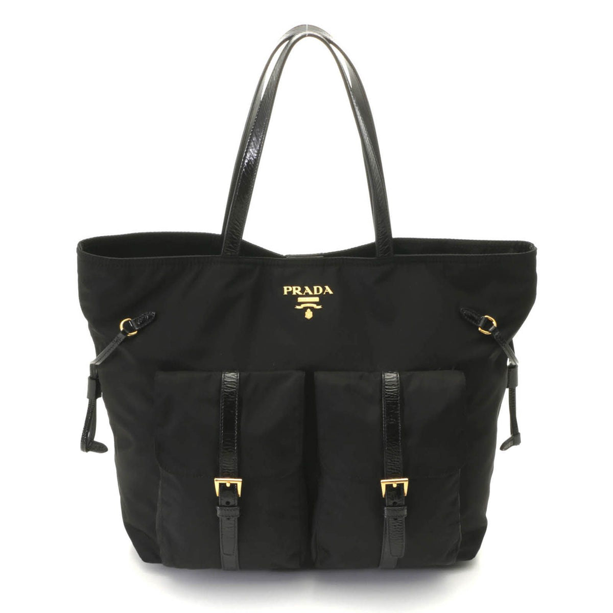 Prada Shopping Tote Black Nylon Patent