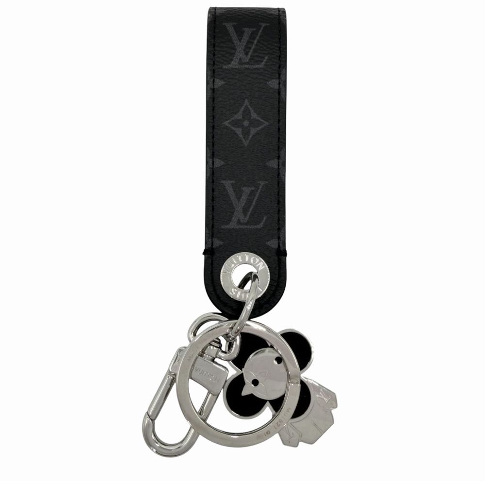 Louis Vuitton Key Ring Monogram Eclipse Dragonne Vivienne Key Holder Charm