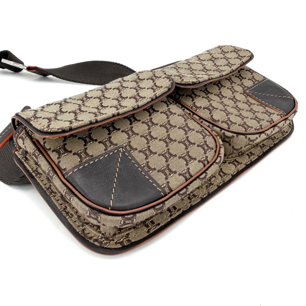 Celine Belt Bag Macadam Canvas Brown Silver — view 3