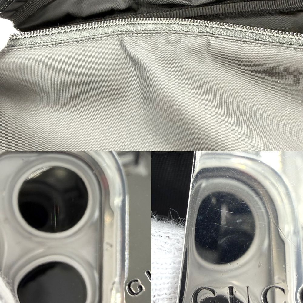 Gucci Belt Bag Logo Shoulder Crossbody Nylon Black Silver — view 5