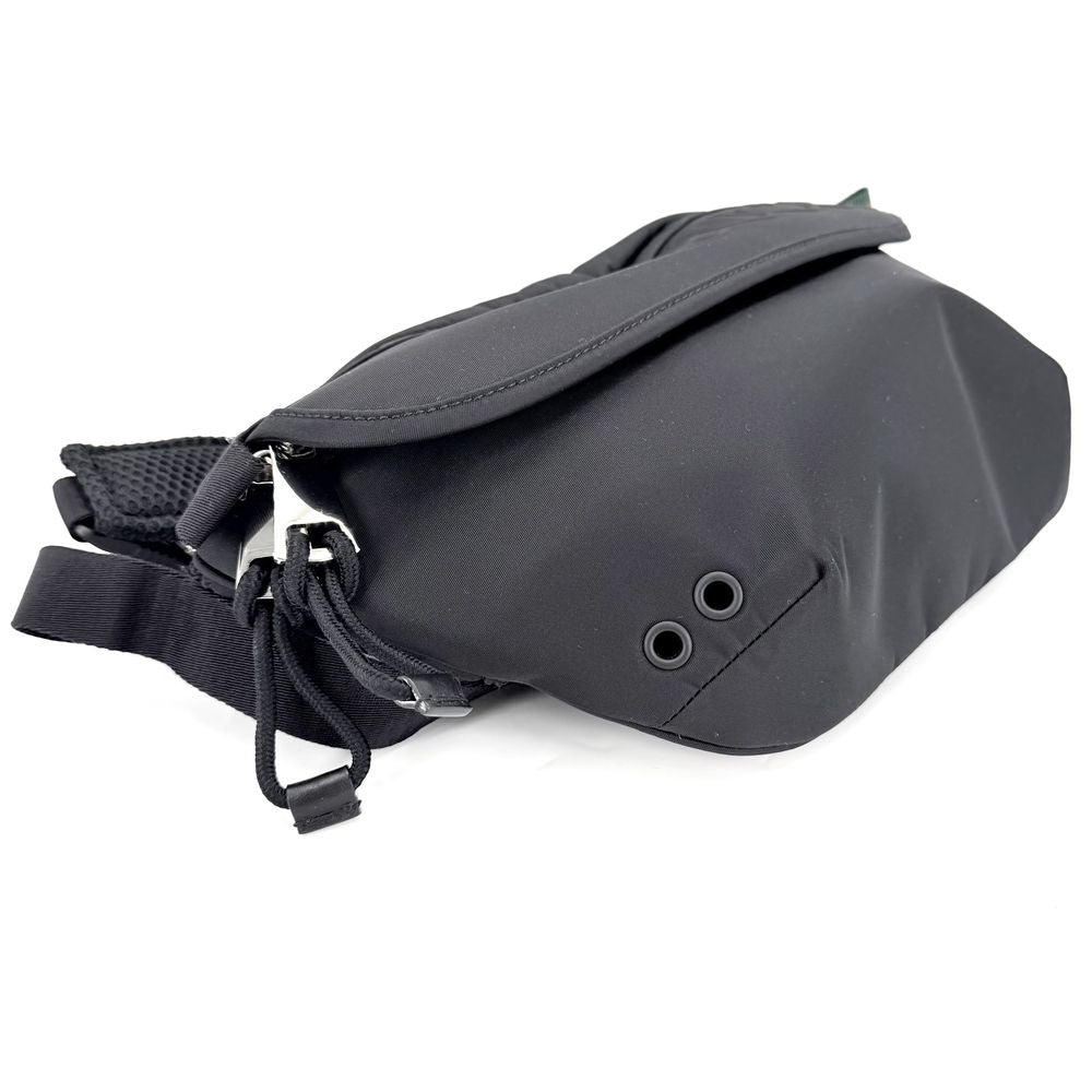 Gucci Belt Bag Logo Shoulder Crossbody Nylon Black Silver — view 3