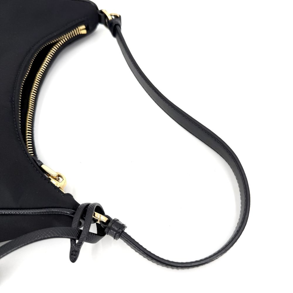 Prada Re Edition 2005 Re-Nylon Mini Bag Shoulder Nylon Black Gold — view 8