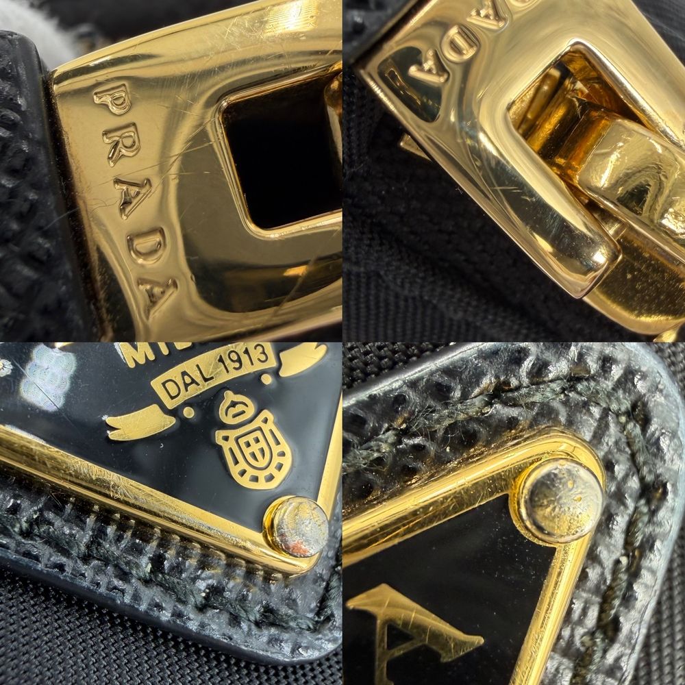 Prada Re Edition 2005 Re-Nylon Mini Bag Shoulder Nylon Black Gold — view 6