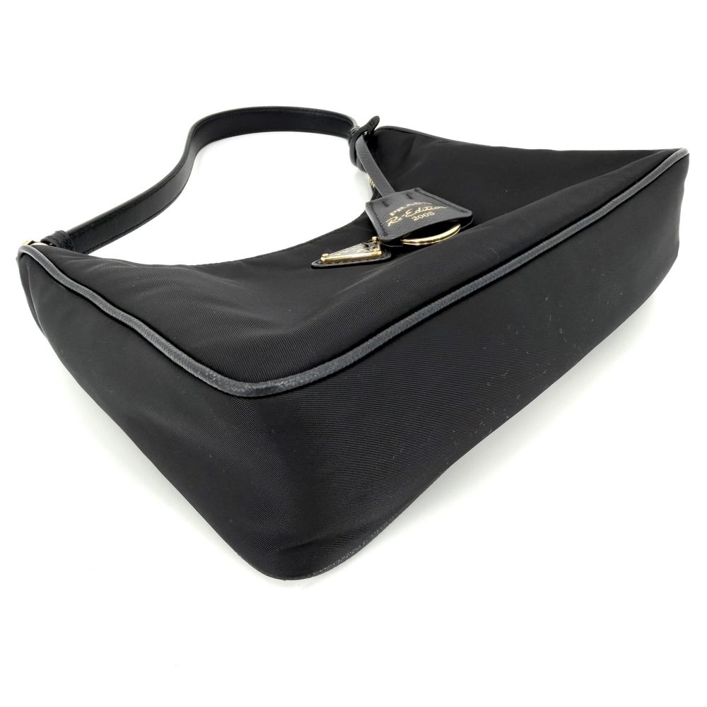 Prada Re Edition 2005 Re-Nylon Mini Bag Shoulder Nylon Black Gold — view 3