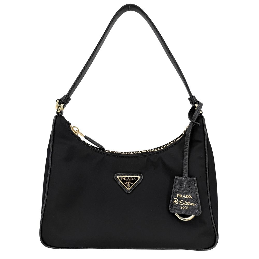 Prada Re Edition 2005 Re-Nylon Mini Bag Shoulder Nylon Black Gold