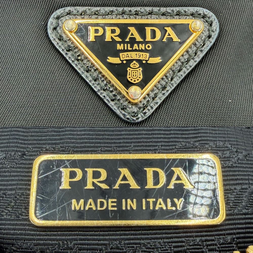 Prada Re Edition 2005 Re-Nylon Mini Bag Shoulder Nylon Black Gold — view 5