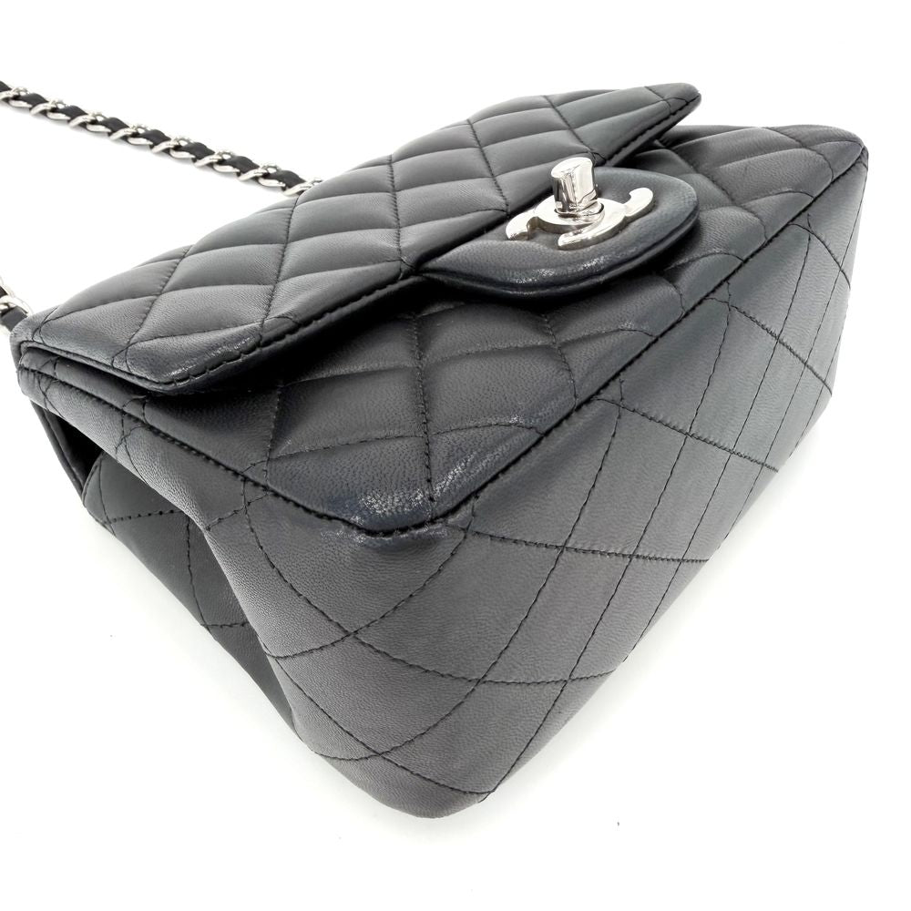 Chanel Shoulder Bag Mini Quilted Chain Turnlock Crossbody CC Logo Lambskin — view 3