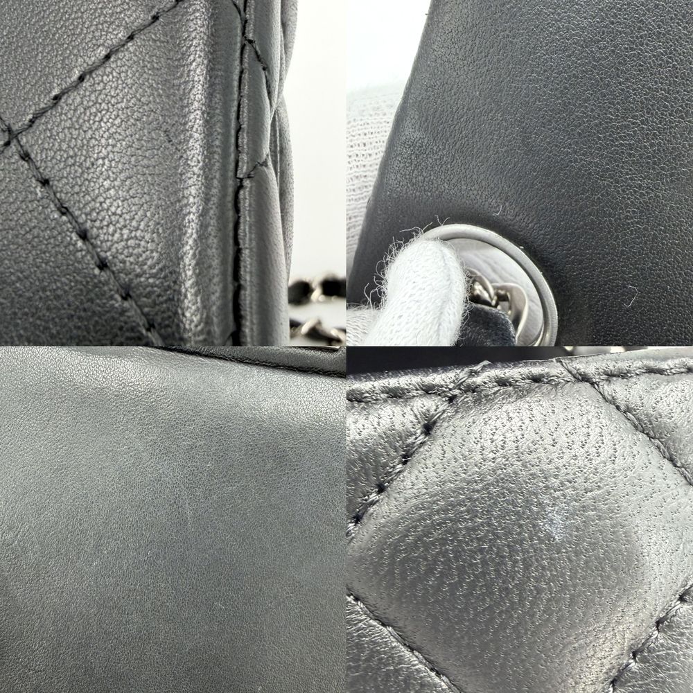 Chanel Shoulder Bag Mini Quilted Chain Turnlock Crossbody CC Logo Lambskin — view 8
