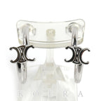 Celine Brass Triomphe Asymmetric Hoop Earrings
