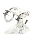 Celine Brass Triomphe Asymmetric Hoop Earrings — view 2
