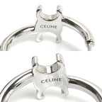 Celine Brass Triomphe Asymmetric Hoop Earrings — view 4