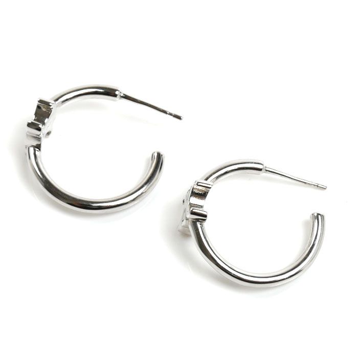Celine Brass Triomphe Asymmetric Hoop Earrings — view 3