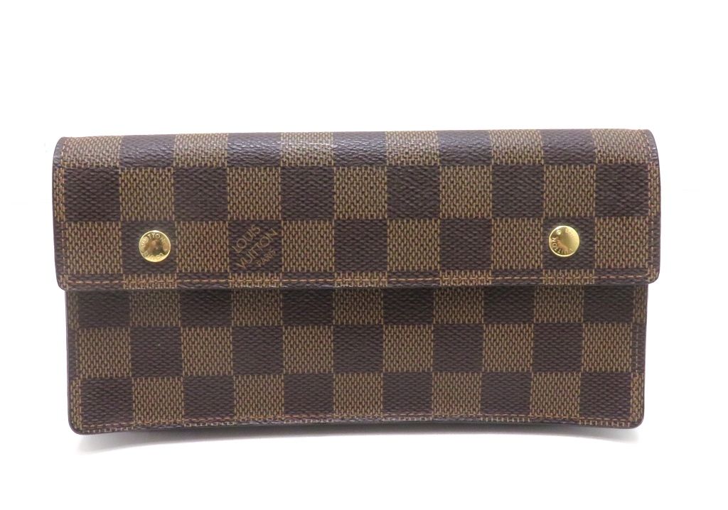 Louis Vuitton Portefeuille Accordeon Damier Wallet Canvas Brown