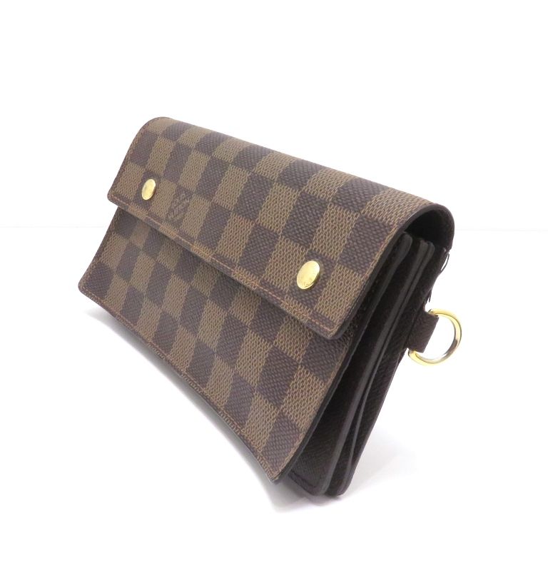 Louis Vuitton Portefeuille Accordeon Damier Wallet Canvas Brown — view 2