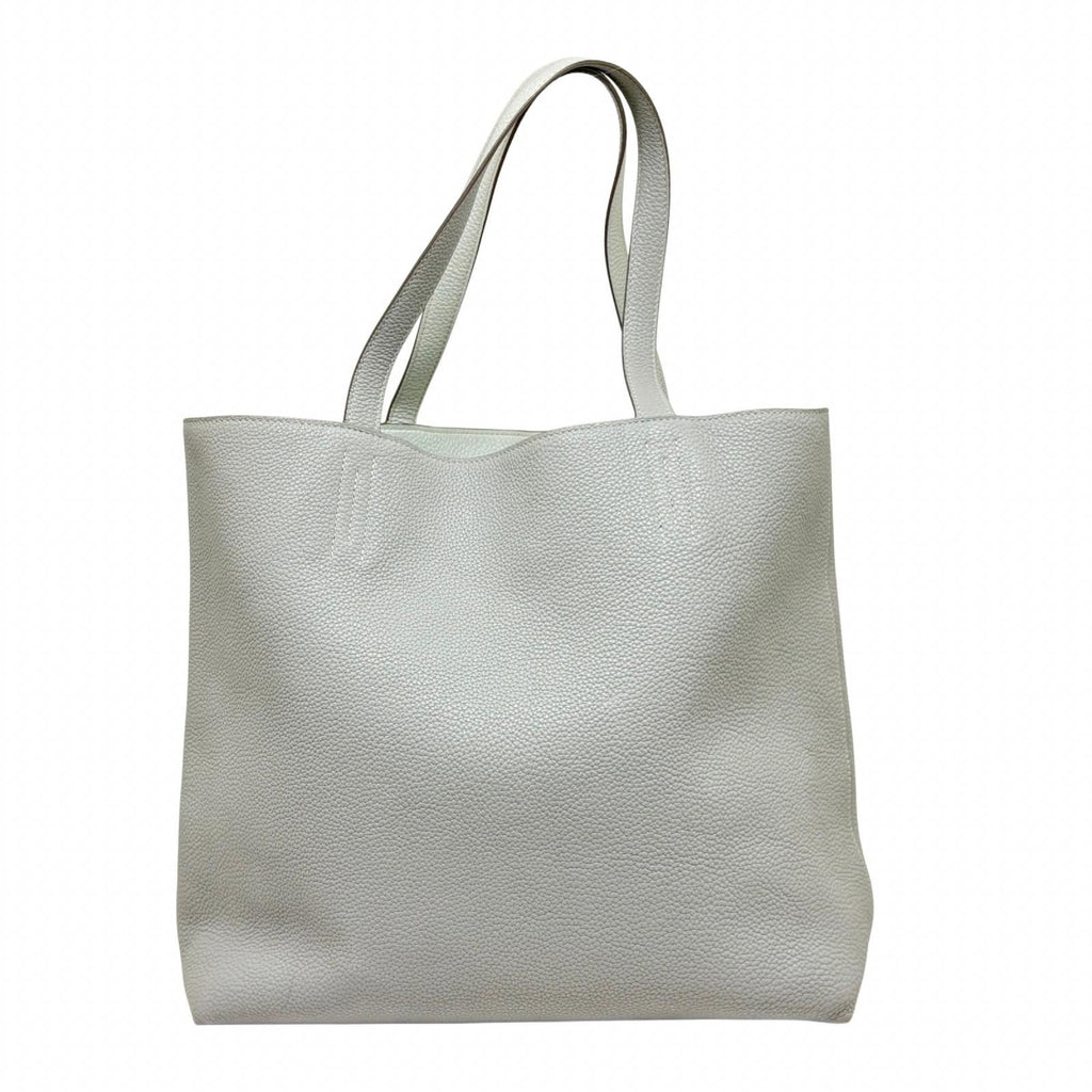 Hermes Double Sens 45 Pearl Gray White Tote Taurillon Clemence — view 5