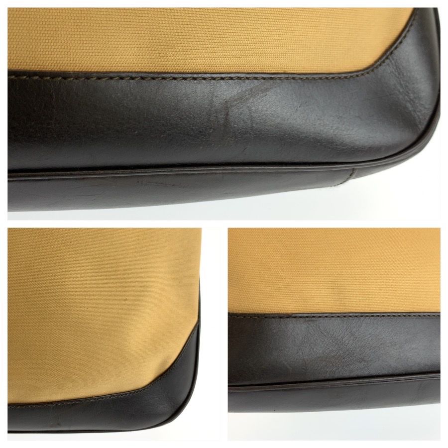 Gucci Bamboo Sherry Line Beige Black Gold Shoulder Bag — view 6