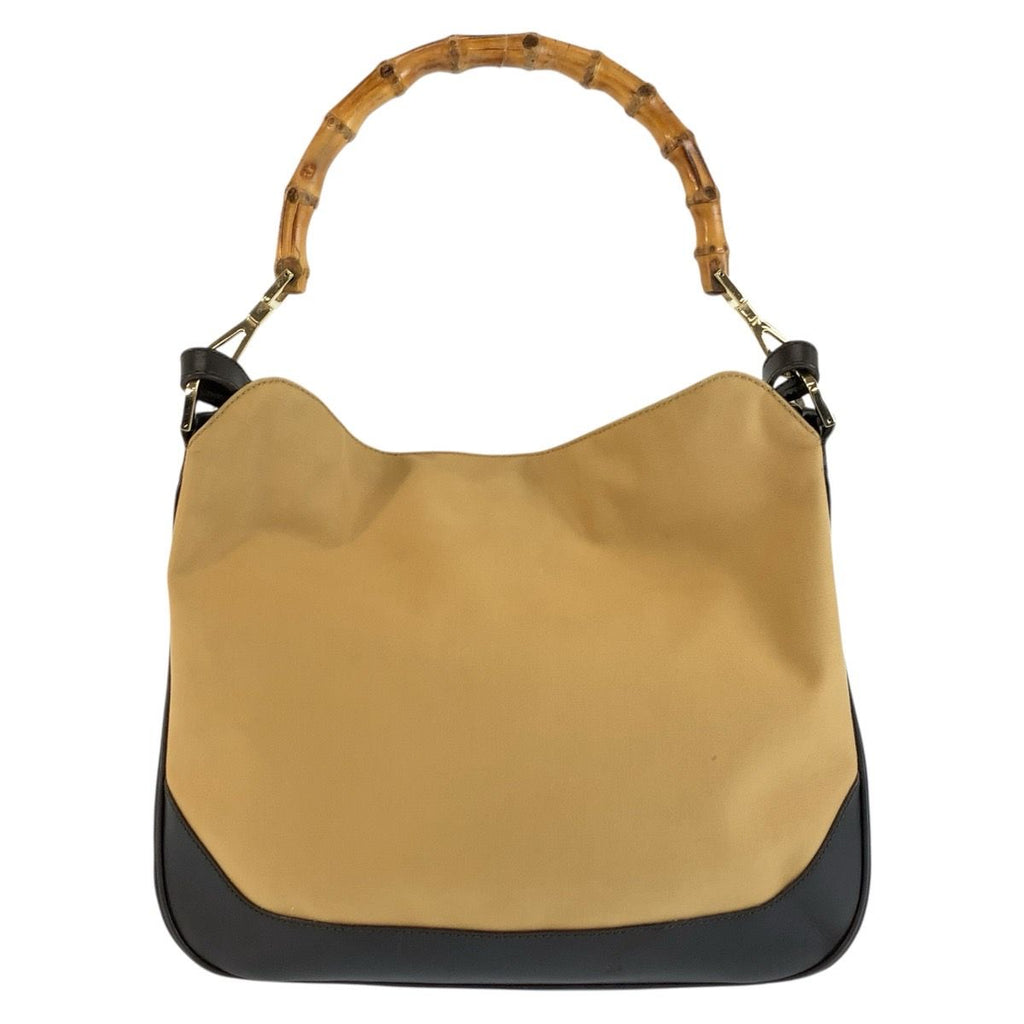 Gucci Bamboo Sherry Line Beige Black Gold Shoulder Bag — view 2
