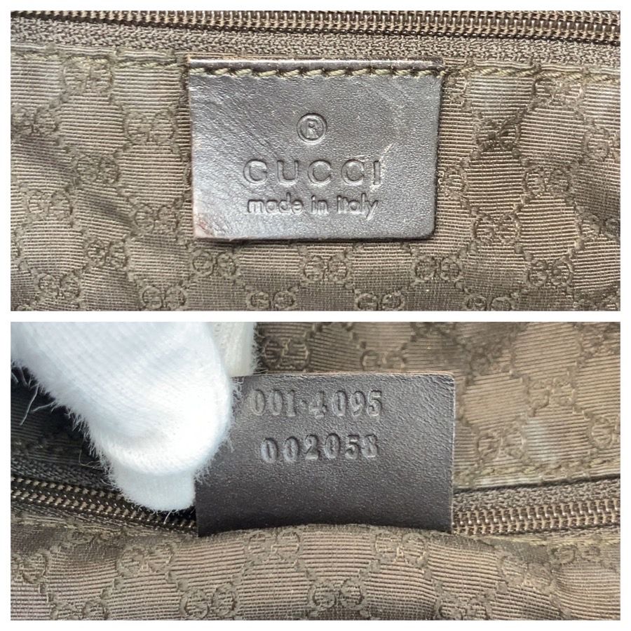 Gucci Bamboo Sherry Line Beige Black Gold Shoulder Bag — view 3