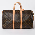 Louis Vuitton Boston Bag Keepall Bandouliere 45 Monogram Brown Gold — view 2