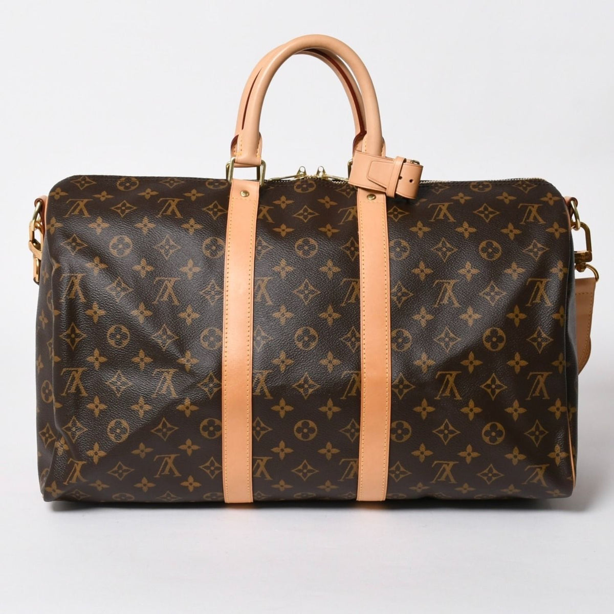 Louis Vuitton Boston Bag Keepall Bandouliere 45 Monogram Brown Gold — view 2