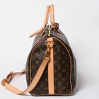 Louis Vuitton Boston Bag Keepall Bandouliere 45 Monogram Brown Gold — view 4