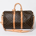 Louis Vuitton Boston Bag Keepall Bandouliere 45 Monogram Brown Gold