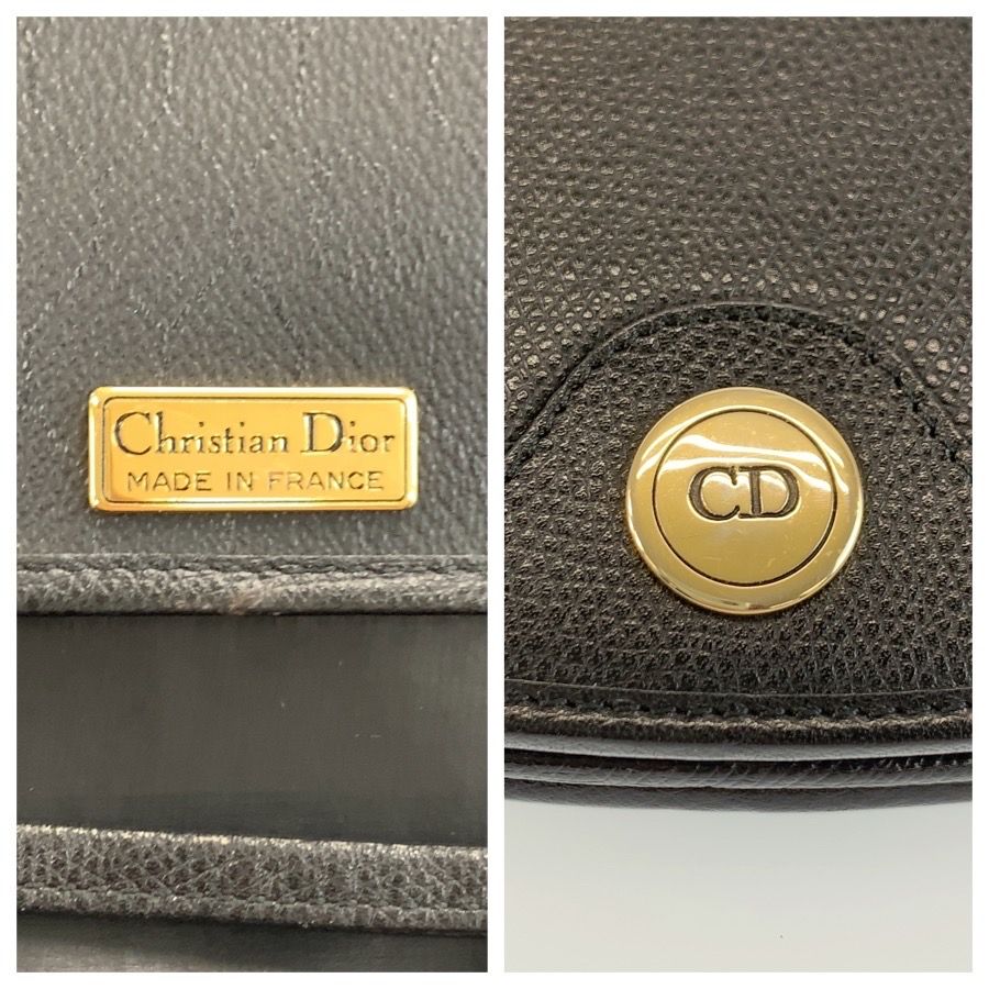 Dior Vintage Black Gold Shoulder Bag Pochette — view 3