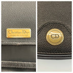 Dior Vintage Black Gold Shoulder Bag Pochette — view 3