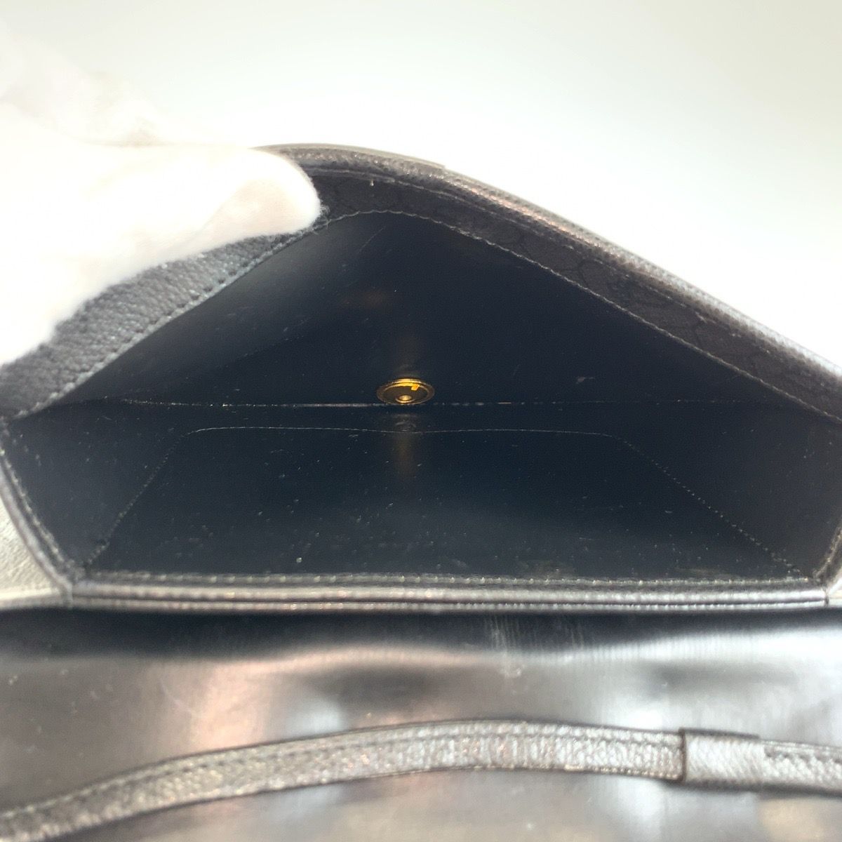Dior Vintage Black Gold Shoulder Bag Pochette — view 8