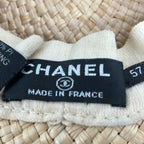 Chanel Hat 57 Beige Purple Multi Straw Hat Silk — view 5