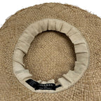 Chanel Hat 57 Beige Purple Multi Straw Hat Silk — view 4