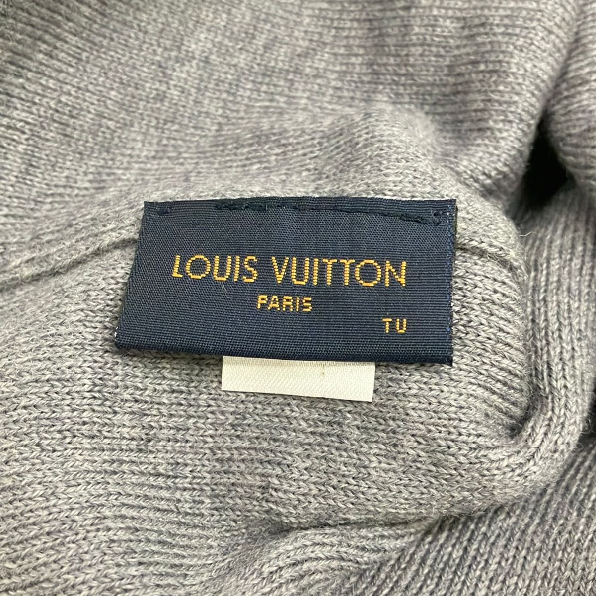 Louis Vuitton Knit Hat Gray Dark Navy Blue Wool — view 3