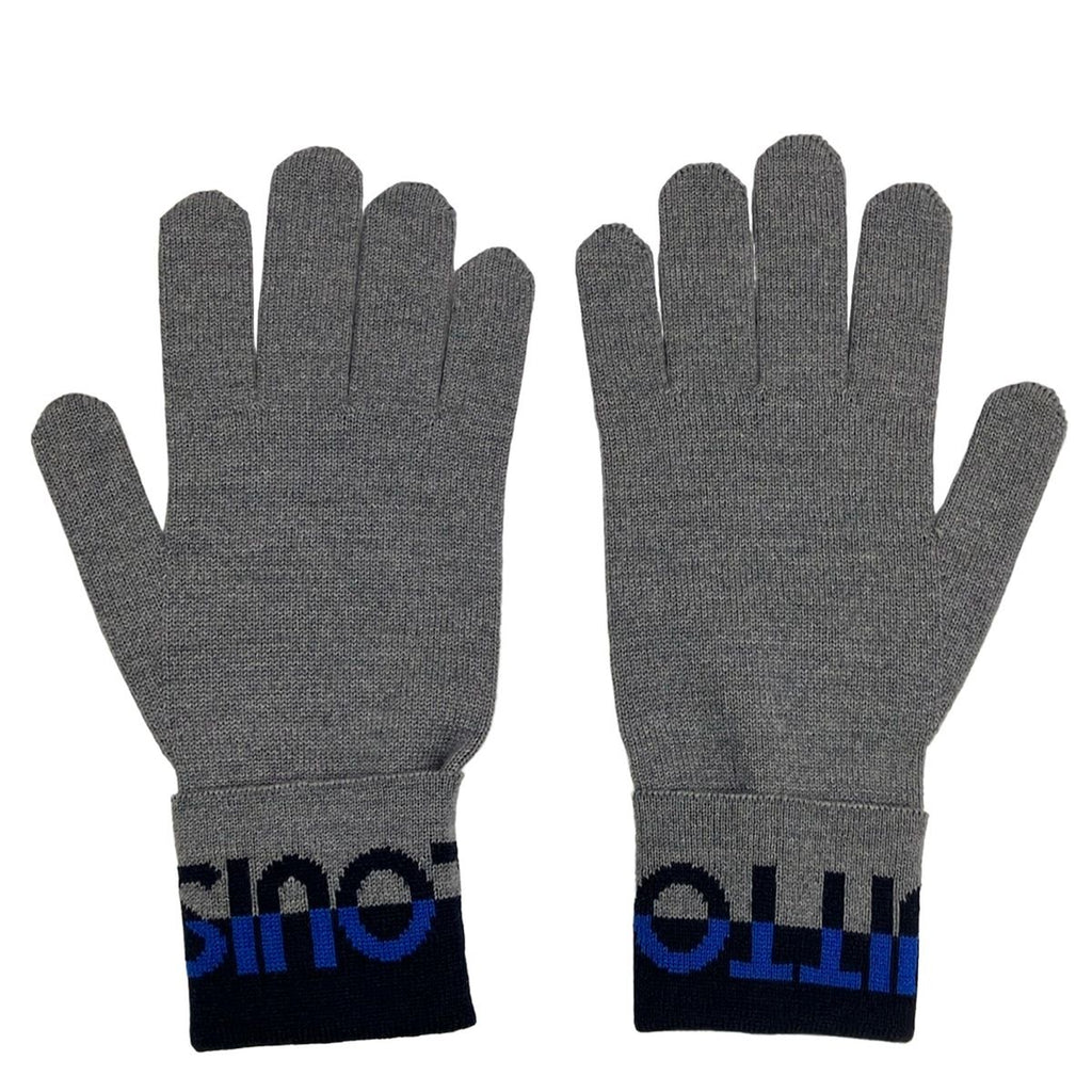 Louis Vuitton Gloves Gray Dark Navy Blue Wool — view 3