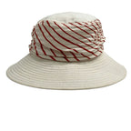 Hermes Hat 56 Ivory Red Linen Silk — view 3