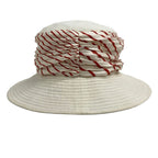 Hermes Hat 56 Ivory Red Linen Silk — view 2