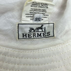 Hermes Hat 56 Ivory Red Linen Silk — view 5