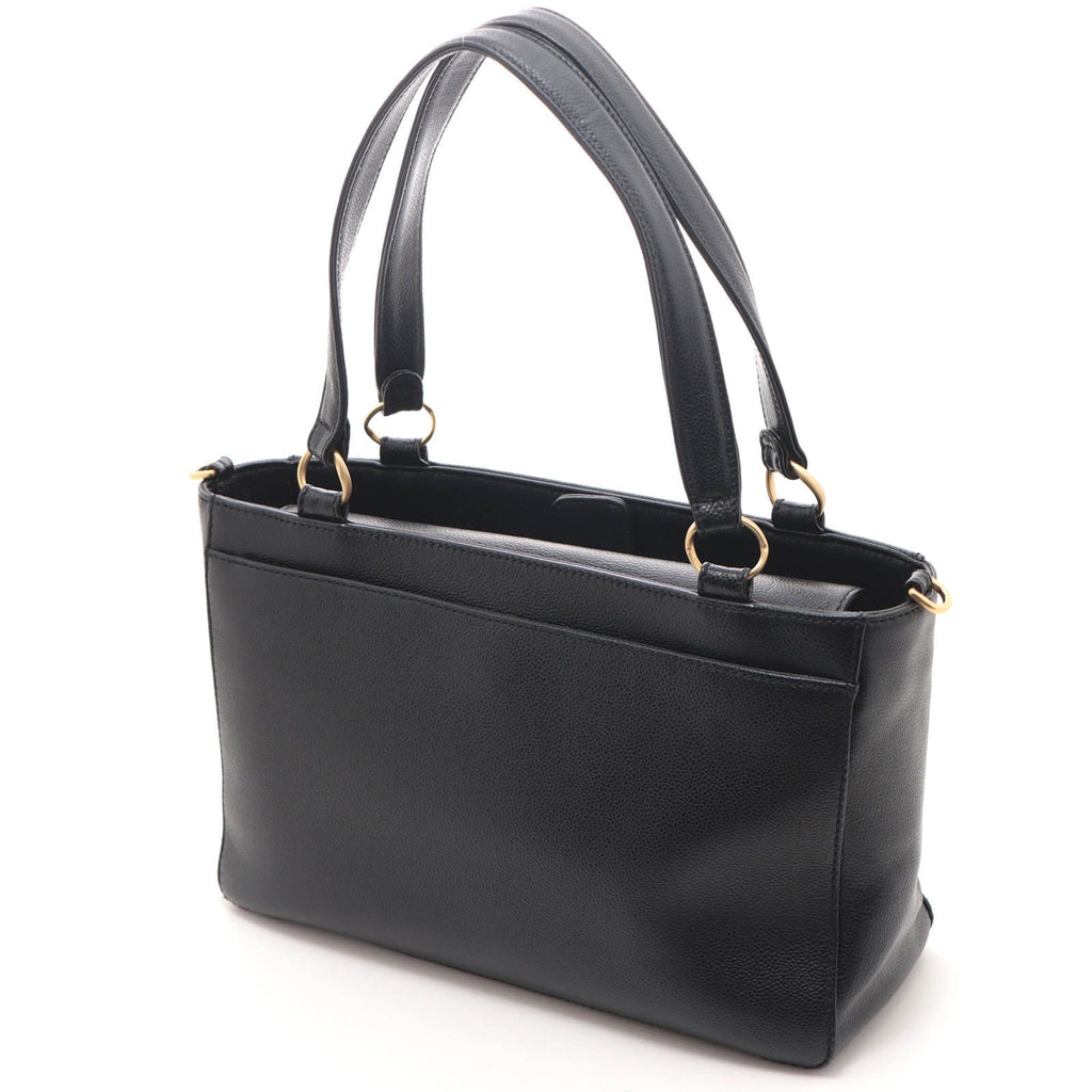 Chanel CC Logo 2-Way Black Caviar Shoulder Bag — view 2