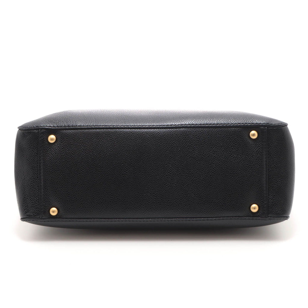 Chanel CC Logo 2-Way Black Caviar Shoulder Bag — view 3