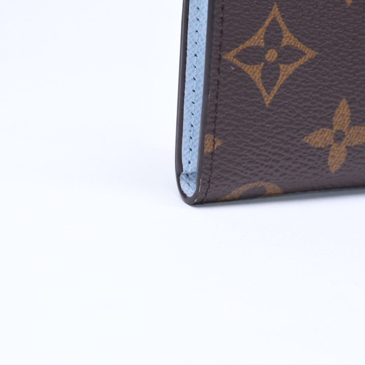 Louis Vuitton Porte Cles Noah Coin Purse Monogram Brown Light Blue Key Holder — view 6