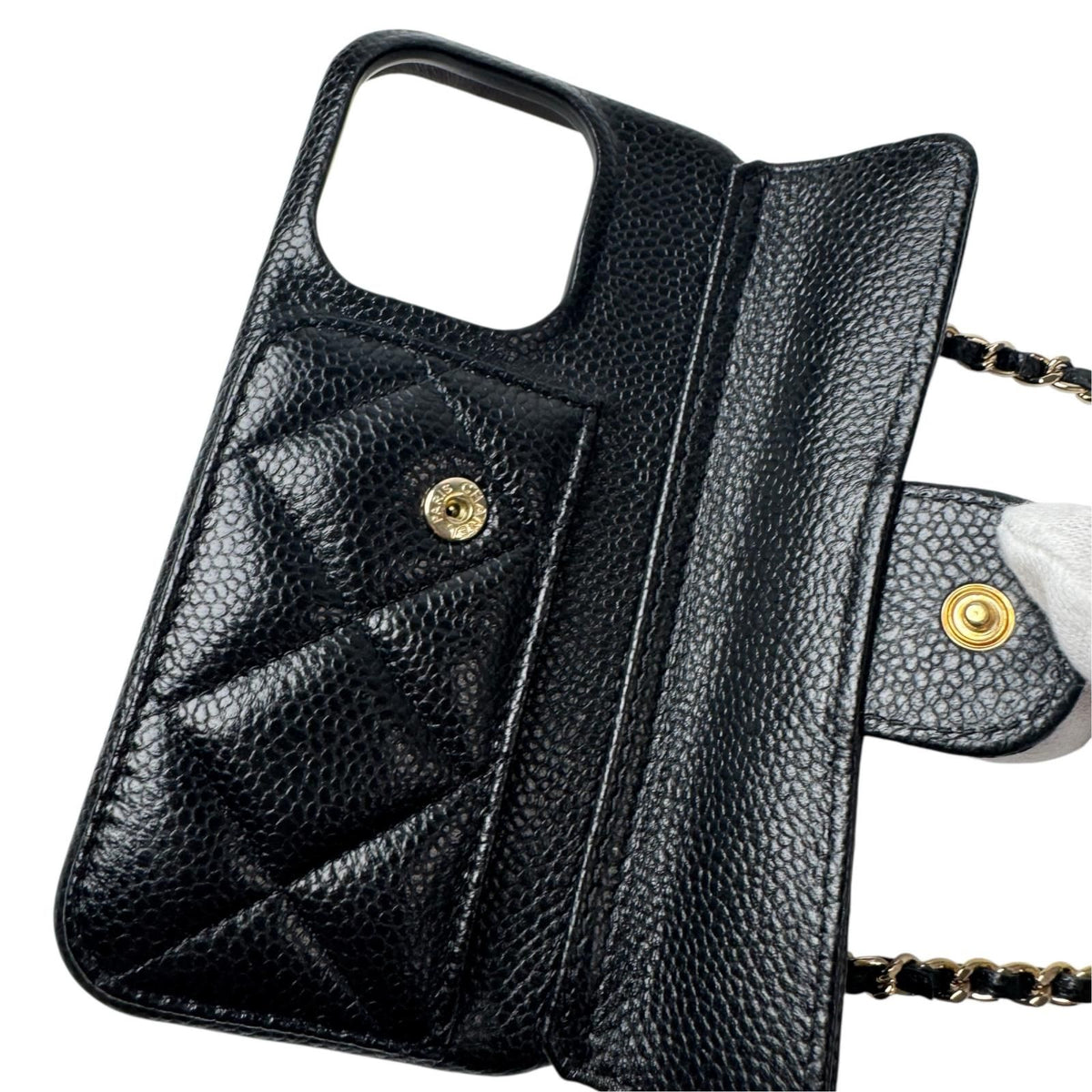 Chanel Quilted Chain Shoulder iPhone 15 Pro Case — view 5