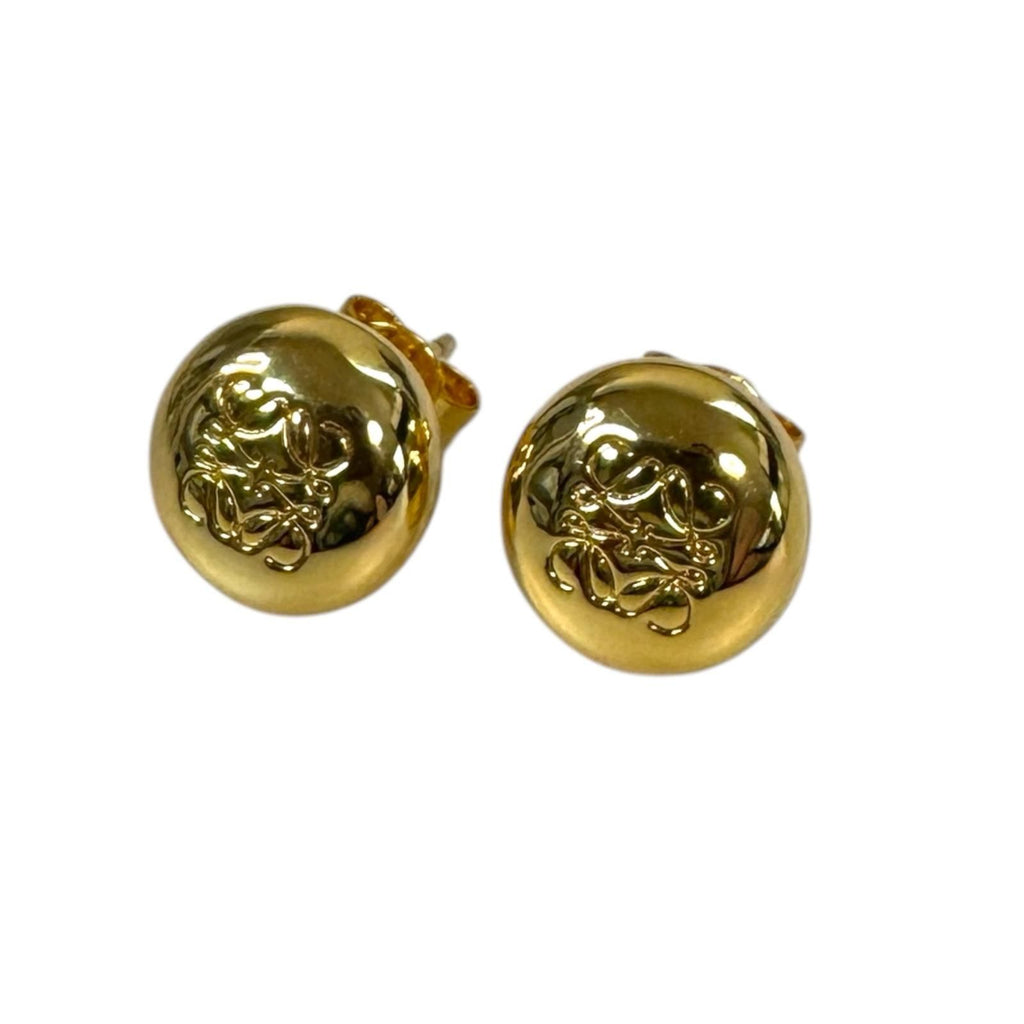 Loewe Anagram Pebble Stud Earrings Gold