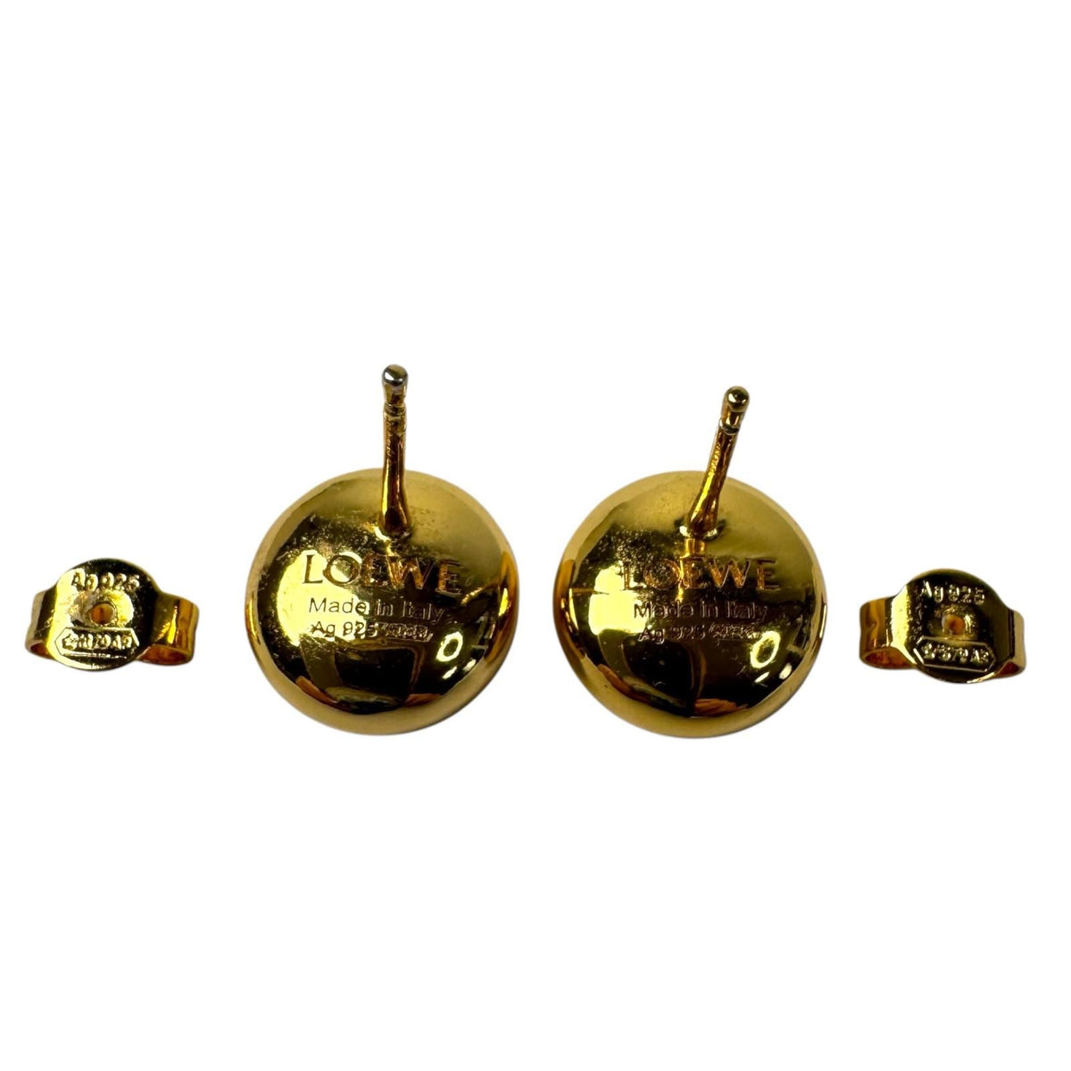 Loewe Anagram Pebble Stud Earrings Gold — view 3