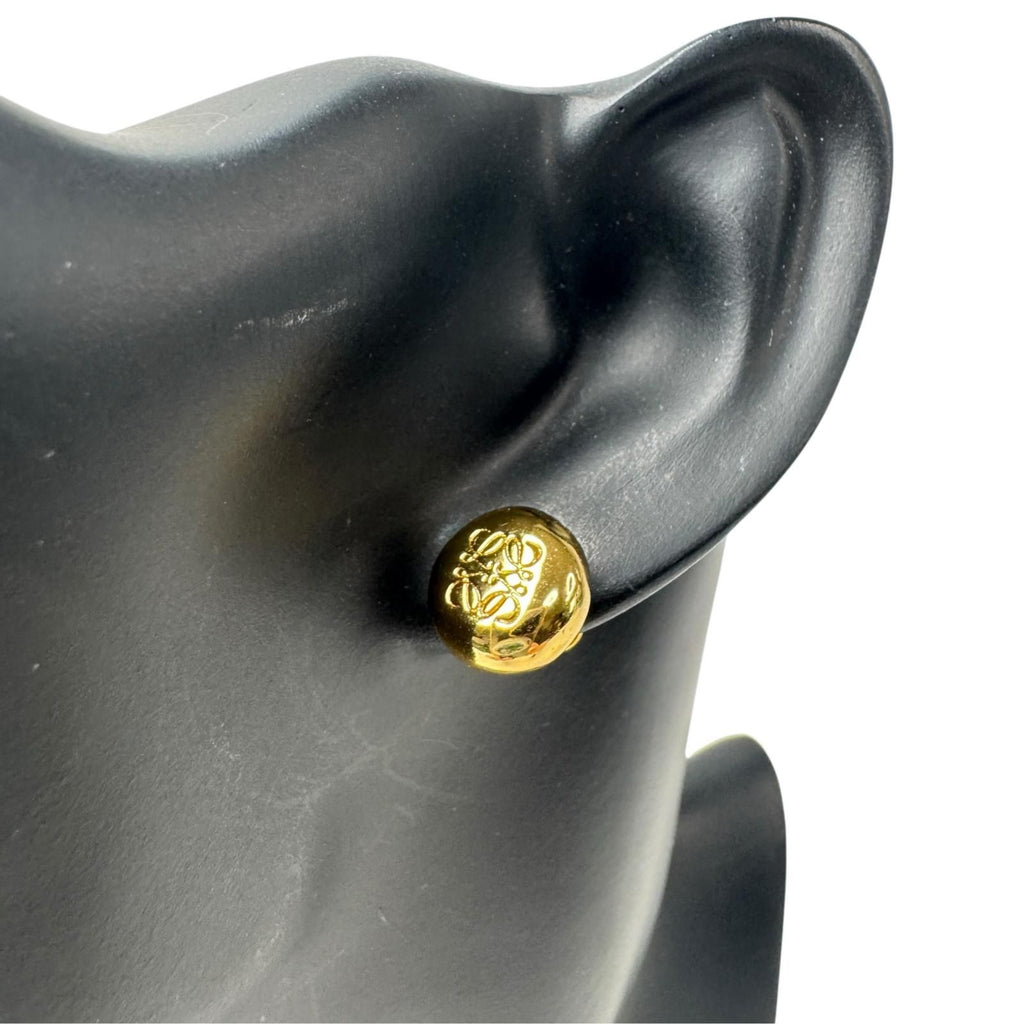 Loewe Anagram Pebble Stud Earrings Gold — view 2