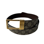 Gucci GG Supreme Rectangle Buckle Belt