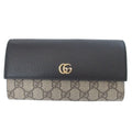 Gucci Double G GG Supreme Leather Beige Black Bifold Wallet