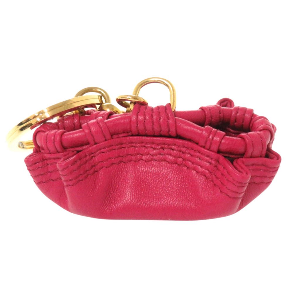 Loewe Nappa Aire Leather Pink Gold Key Holder Bag Charm Keychain — view 3