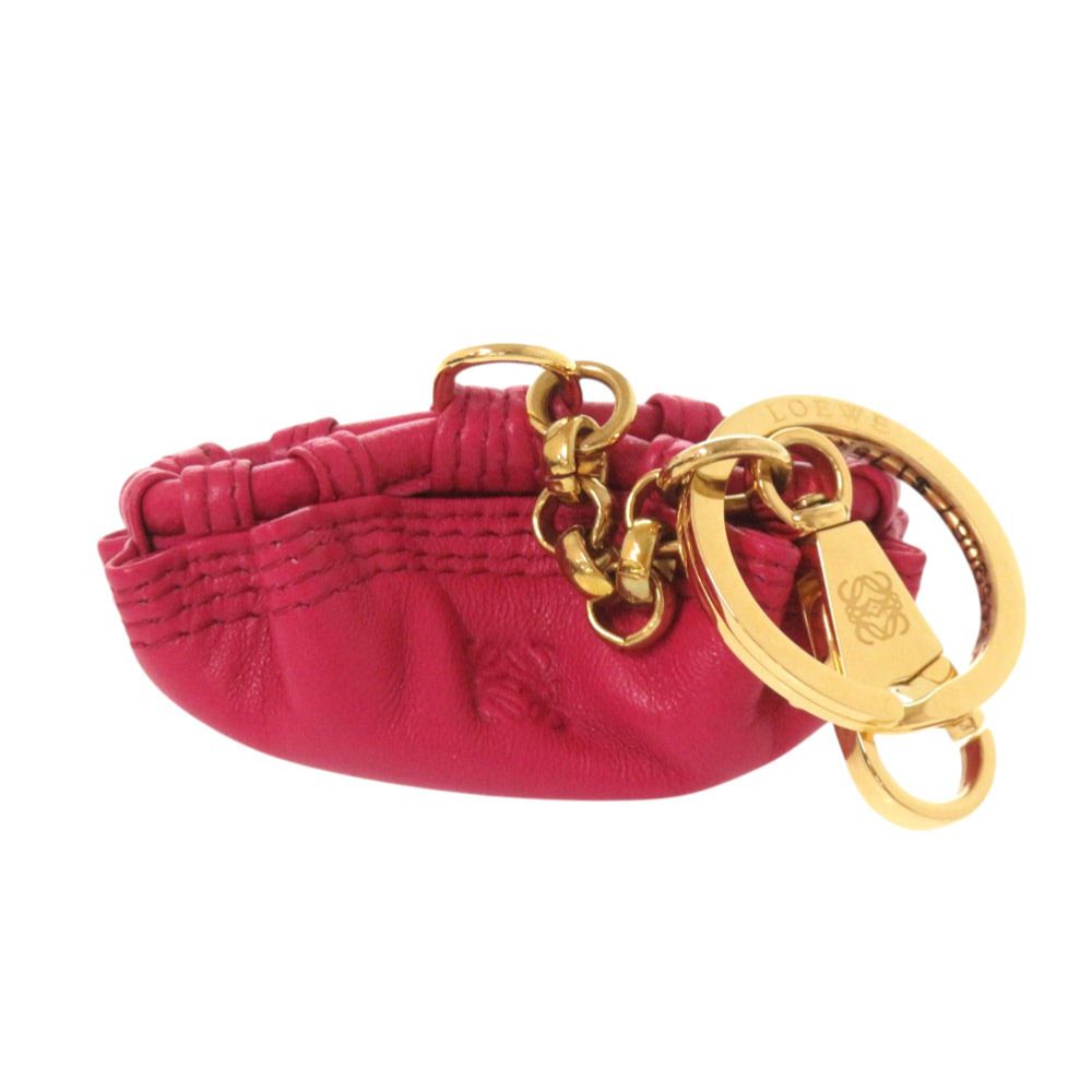 Loewe Nappa Aire Leather Pink Gold Key Holder Bag Charm Keychain