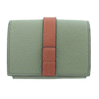 Loewe Anagram Trifold Leather Green Compact Wallet